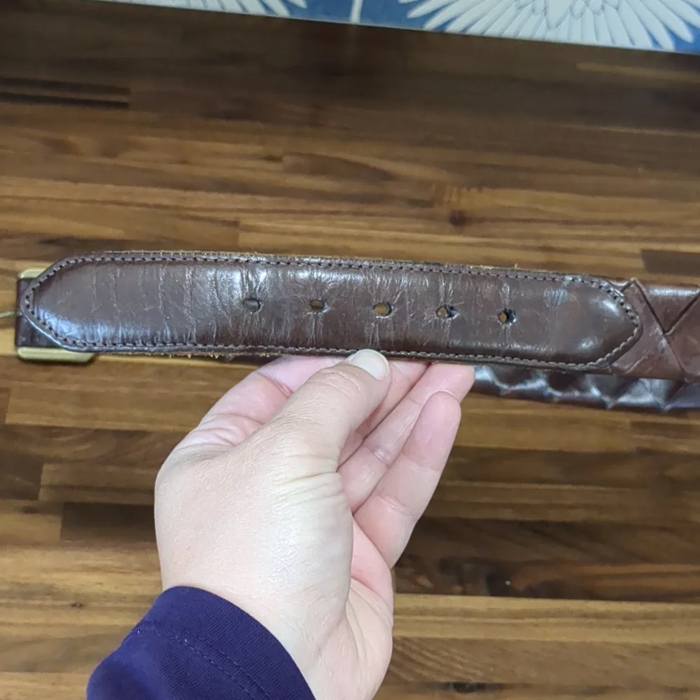 Coach braided brown leather belt size 30